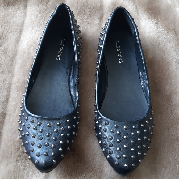 Studded flats - comfortable - faux leather